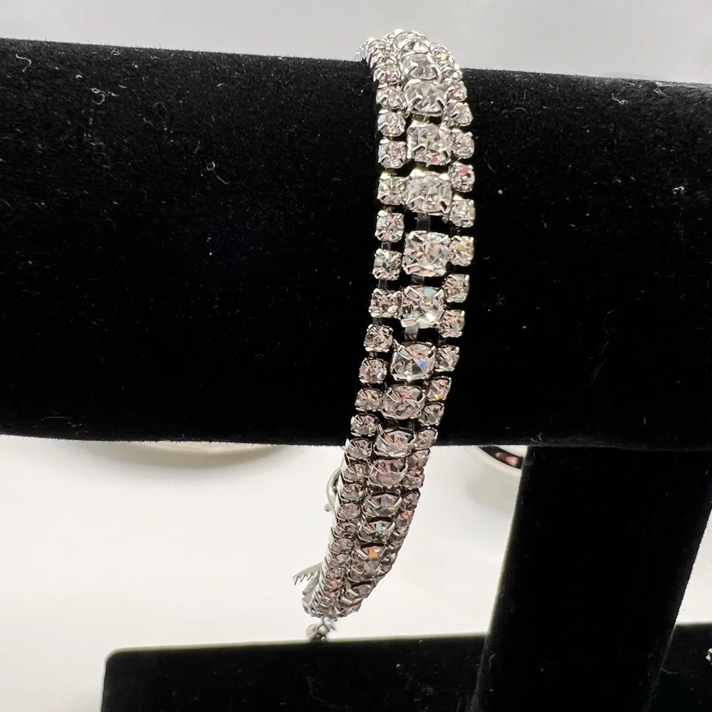 Set of 3 Stainless Steel & Crystal‎ Bracelets NEW